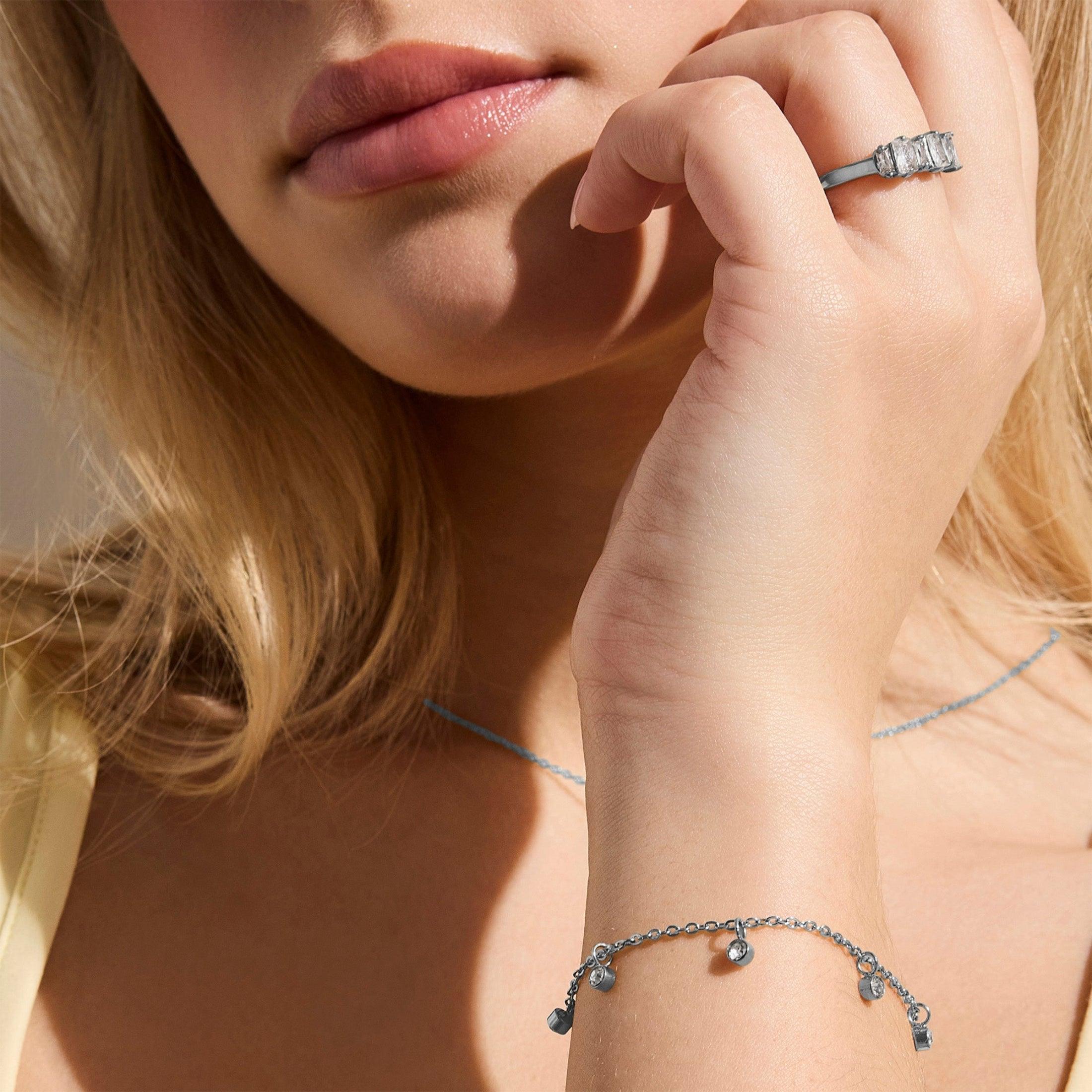 Dainty Crystal Drop Bracelet