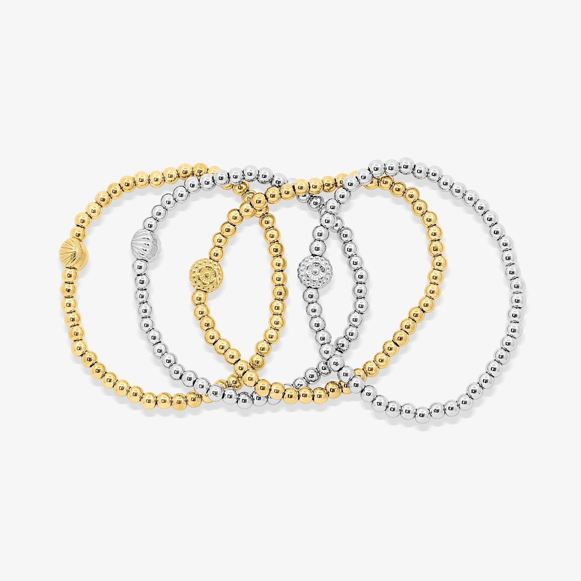 Coastal Beaded Bracelet 4 Piece Set