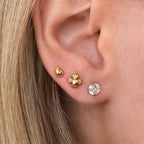Sweetheart Flat Back Earrings 3 Piece Set