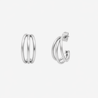Triple Charm Hoop Earrings