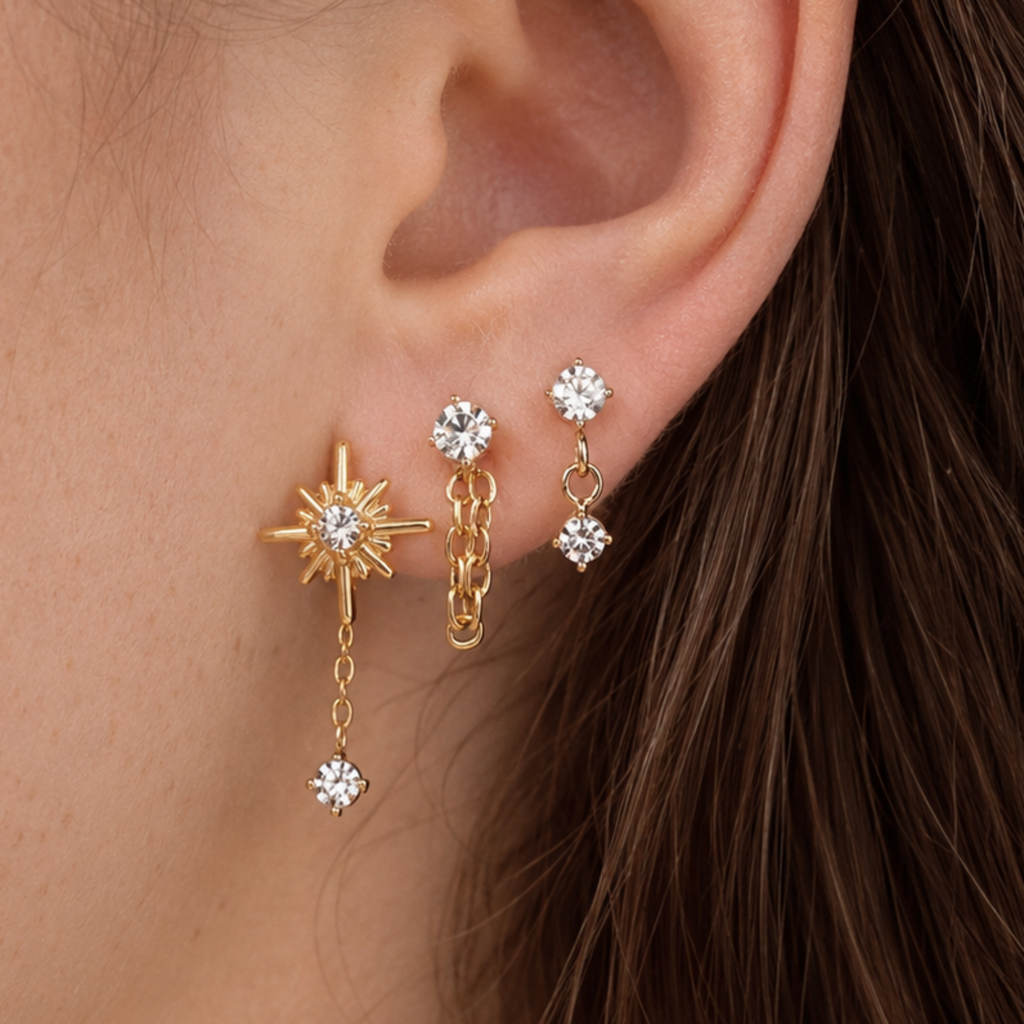 Meet Me At Midnight Flat Back 3-Piece Earring Set