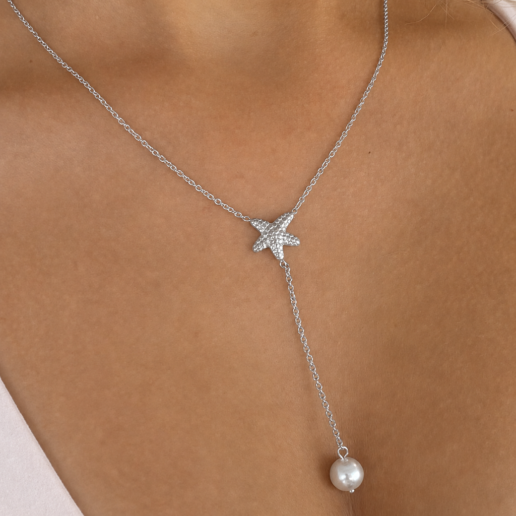 Pearly Sea Lariat Necklace