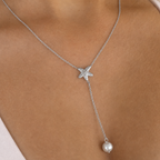 Pearly Sea Lariat Necklace