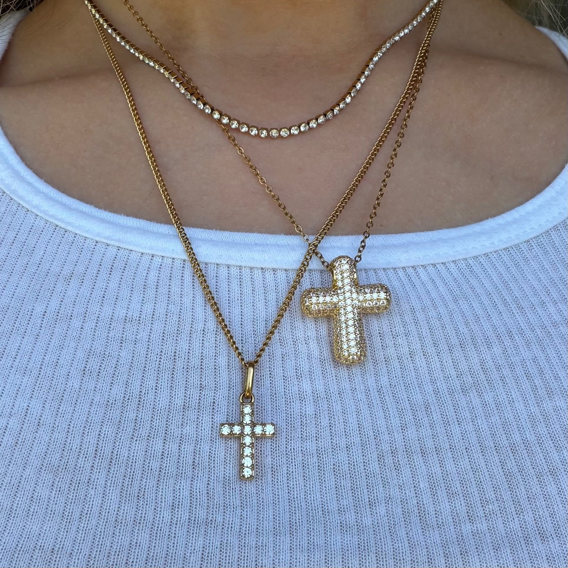 Bling Cross 3-Piece Necklace Bundle