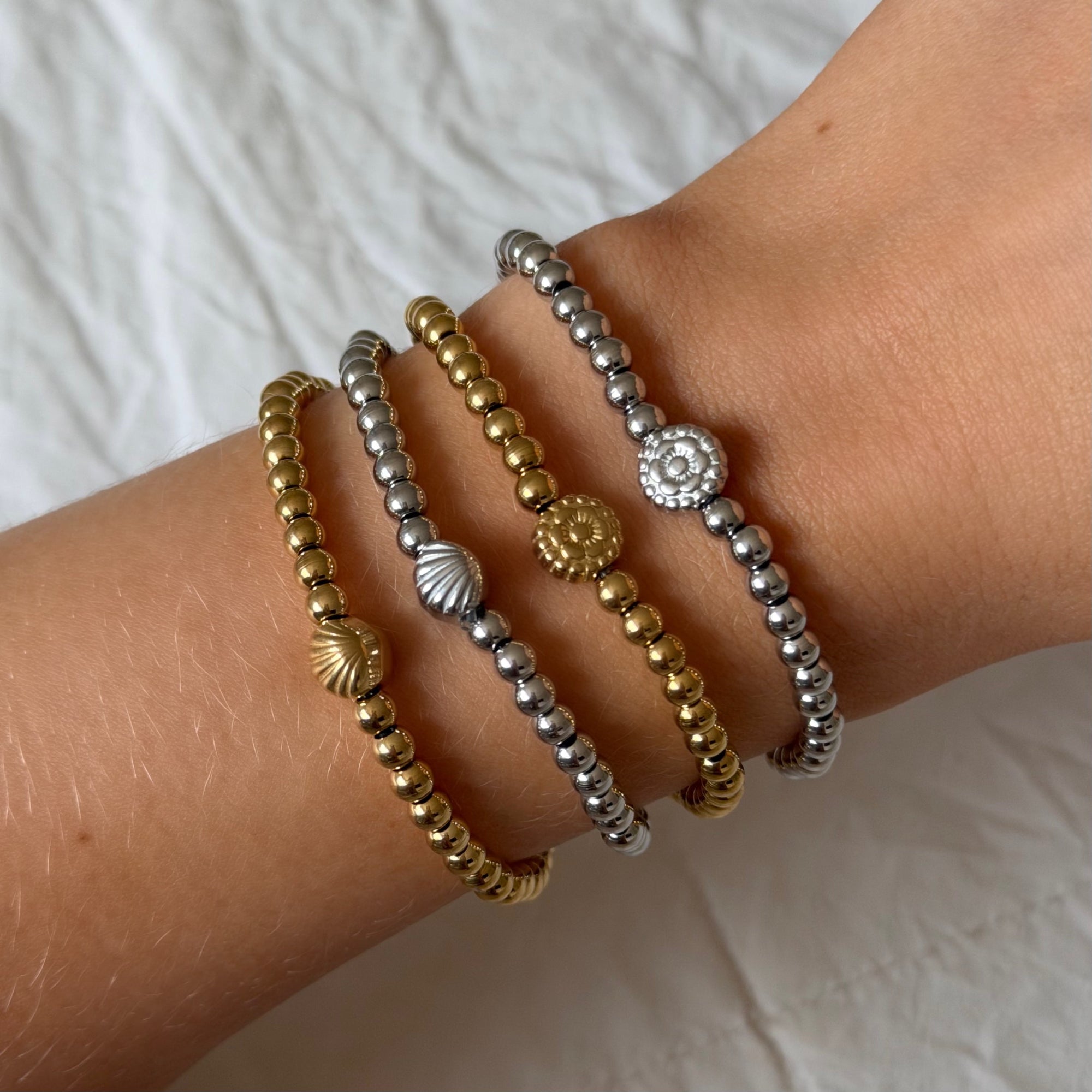 Coastal Beaded Bracelet 4 Piece Set