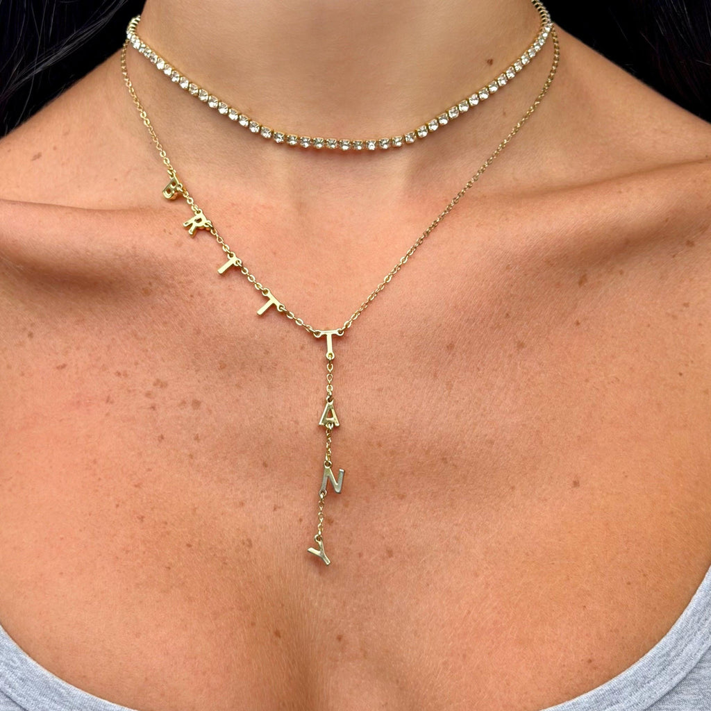 Custom/Personalized Name Drop Lariat Necklace