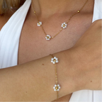 Daisy Summer Necklace & Bracelet 2 Piece Set