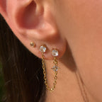 Double Sparkle Chain Earring
