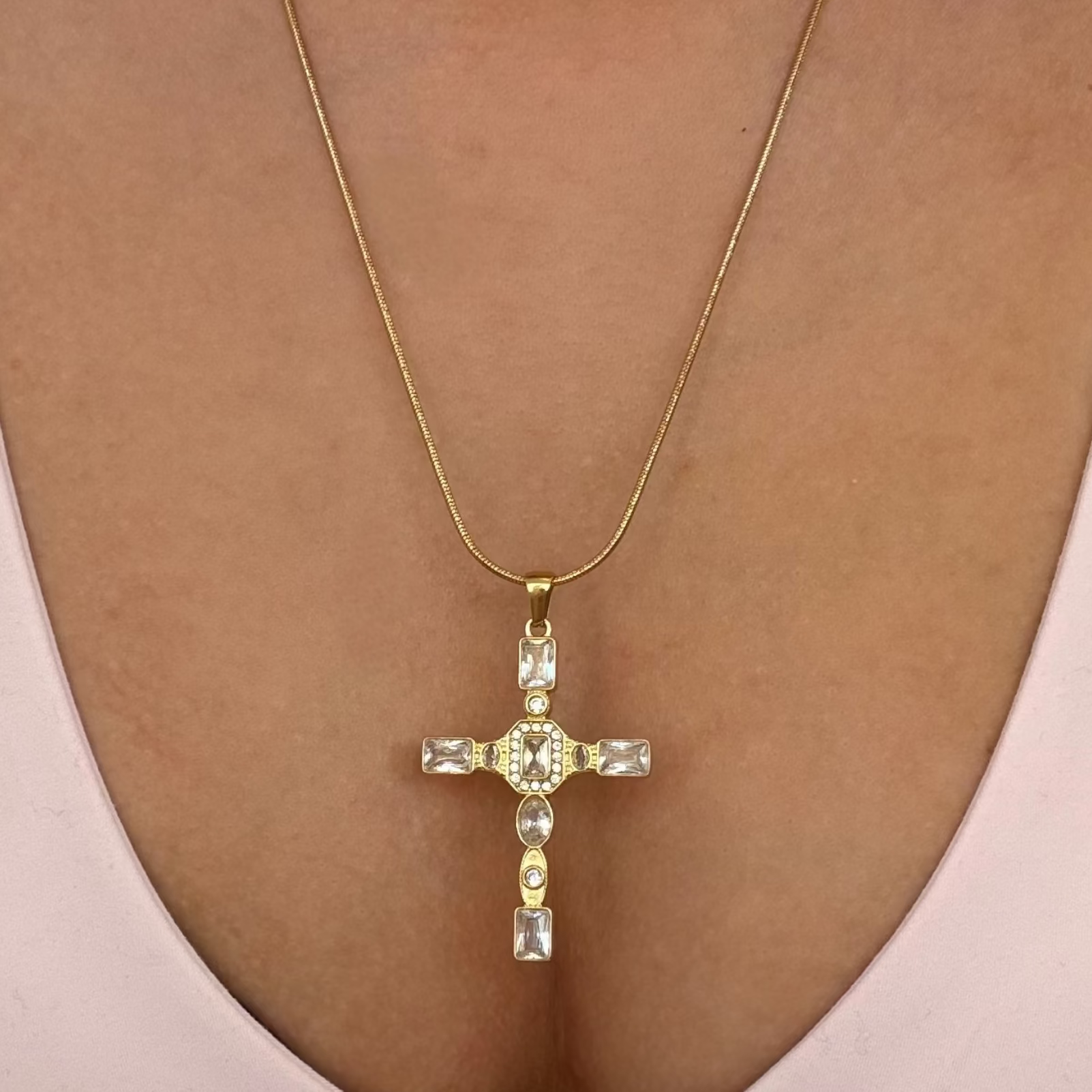 Gem Up Cross Necklace
