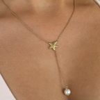 Pearly Sea Lariat Necklace
