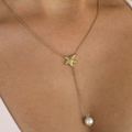Pearly Sea Lariat Necklace