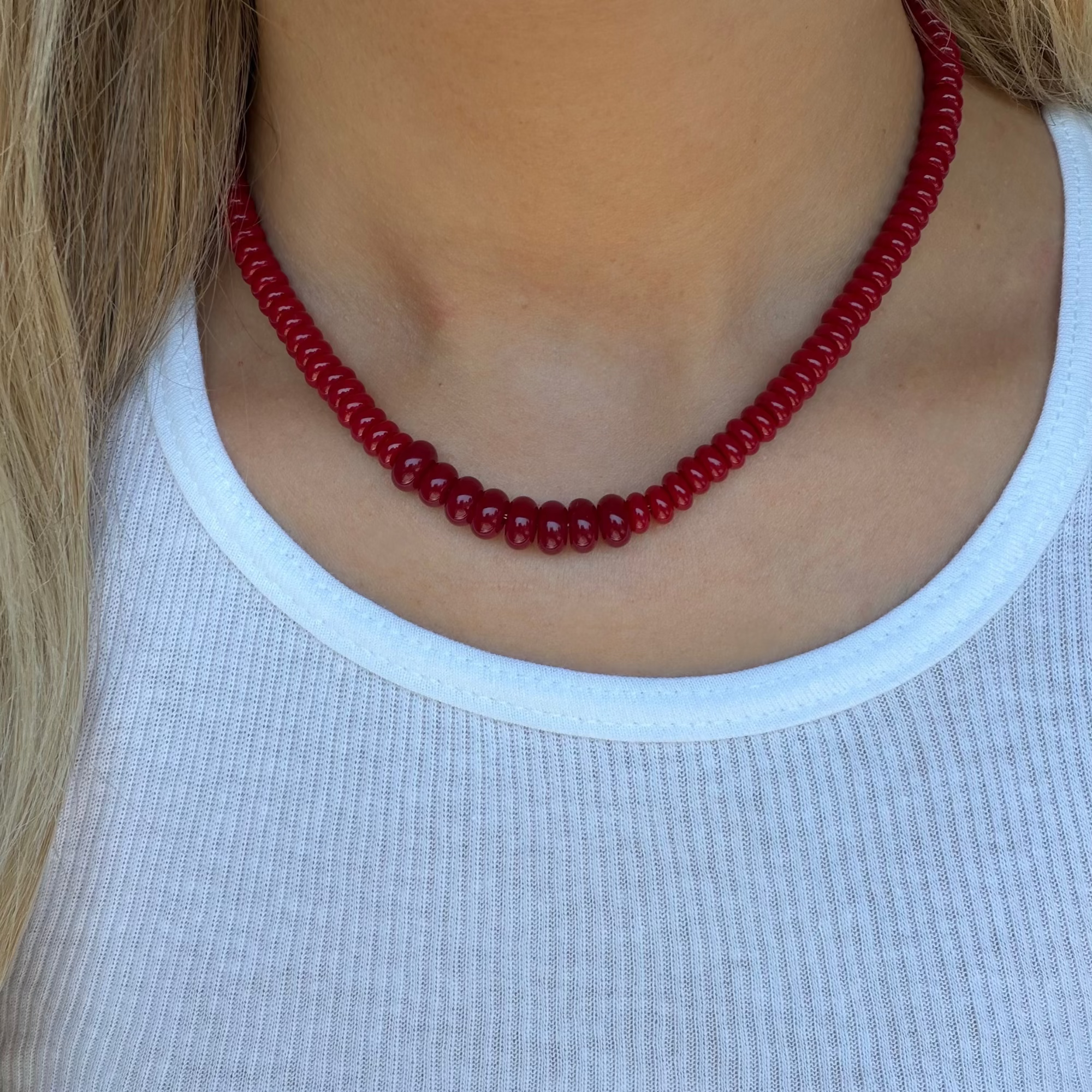 Scarlet Glow Beaded Necklace