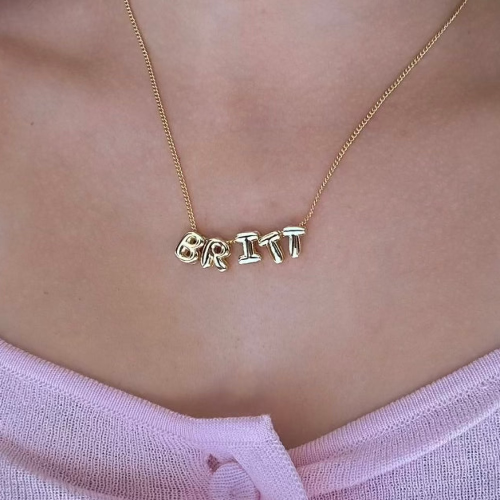 Custom/Personalized Bubble Letter Name Necklace