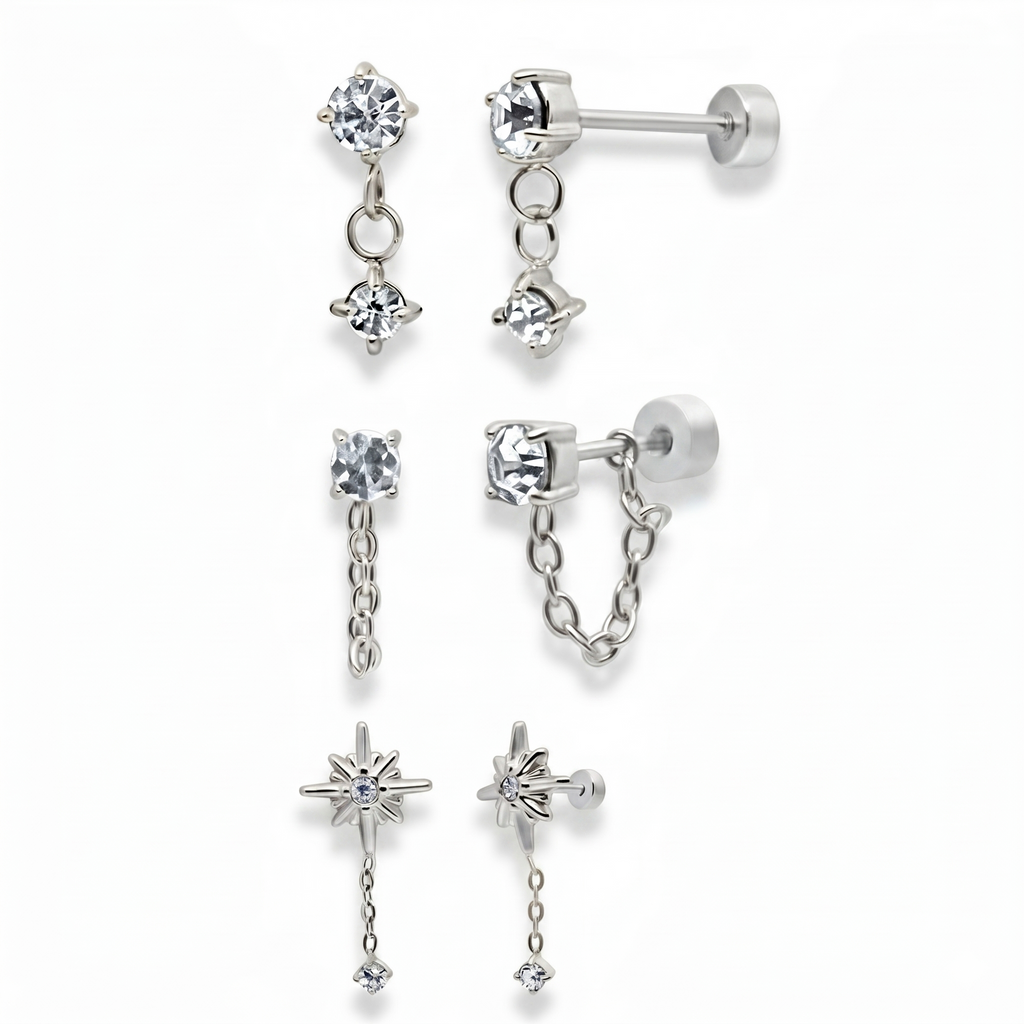 Flat Back Earrings Set Collection
