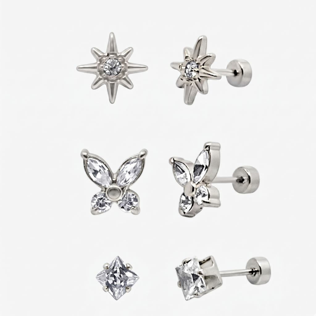 Flat Back Earrings Set Collection