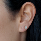 Twinkling Star Oval Stud Earrings