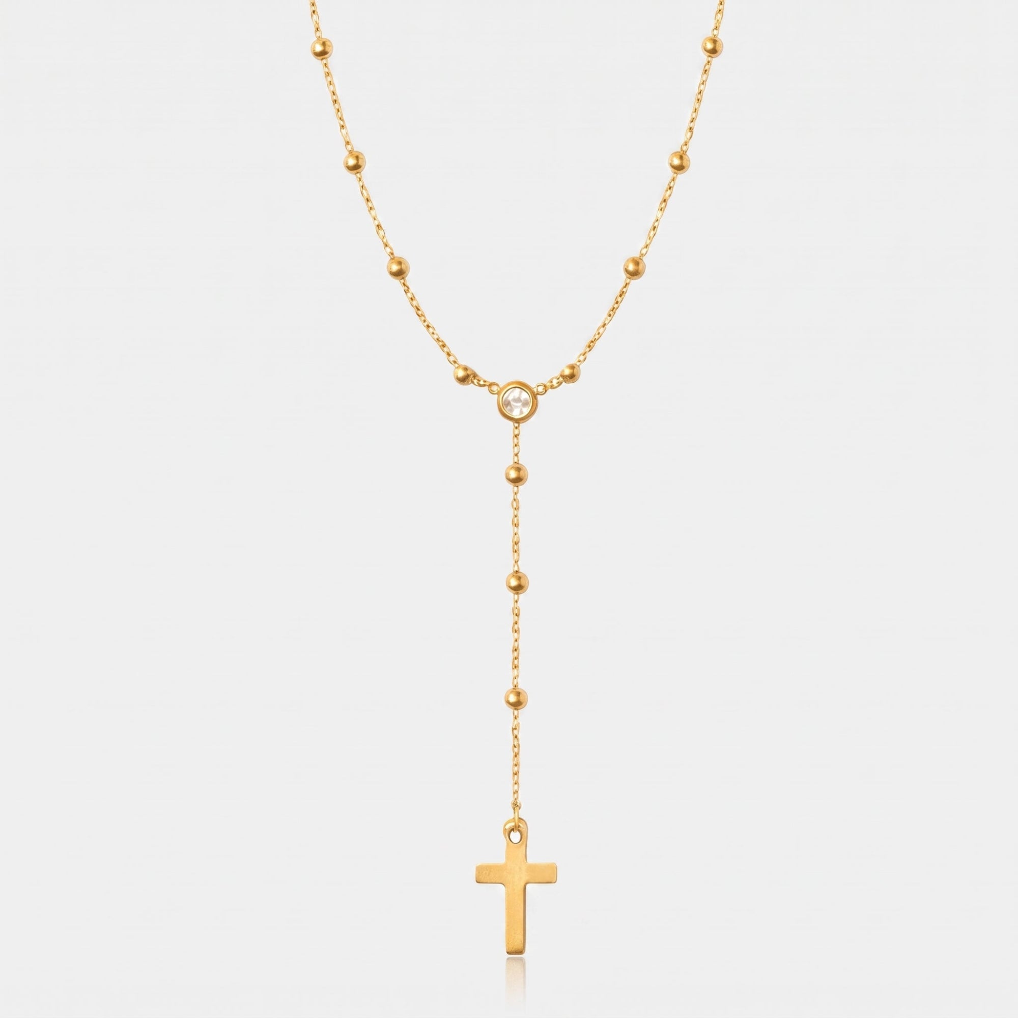 Alessia Lariat Cross Necklace