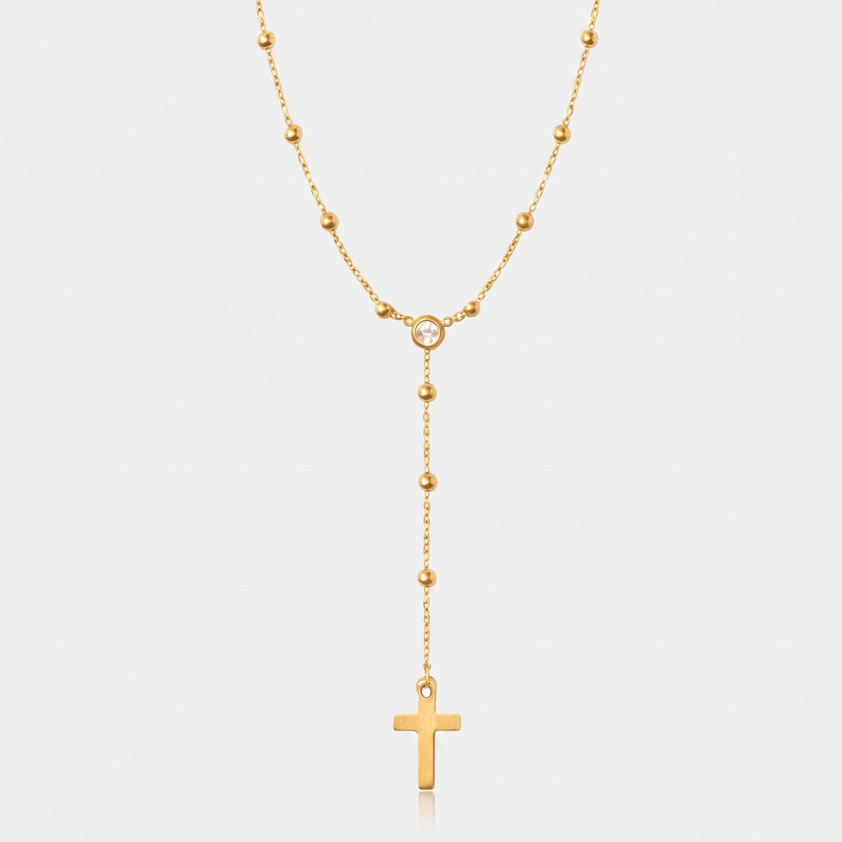Alessia Lariat Cross Necklace