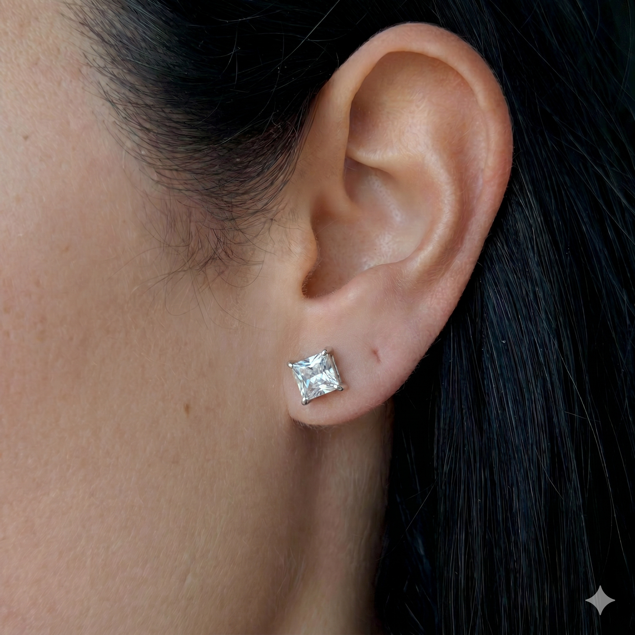 Madonna Square Stud Earrings