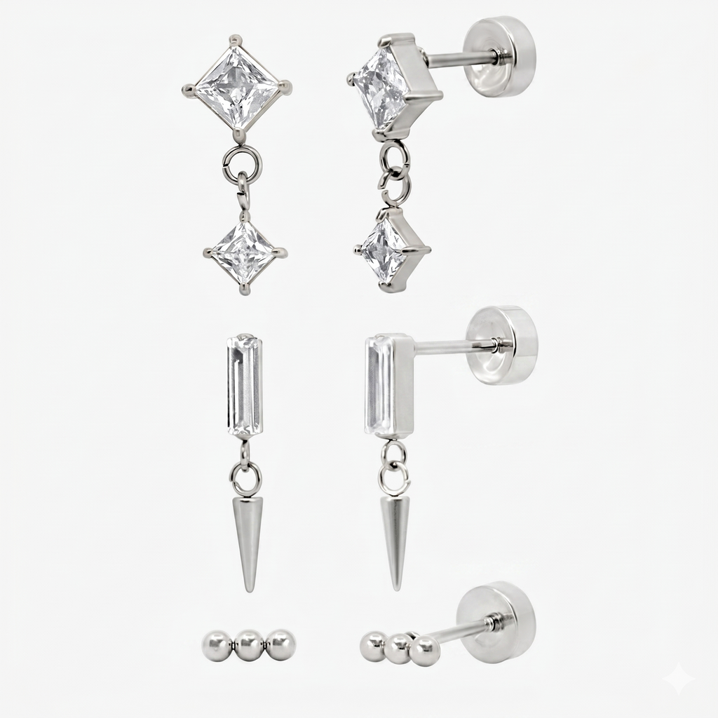 Flat Back Earrings Set Collection
