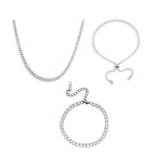 Icy Tennis Necklace & Bracelet 3 Piece Bundle