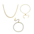 Icy Tennis Necklace & Bracelet 3 Piece Bundle