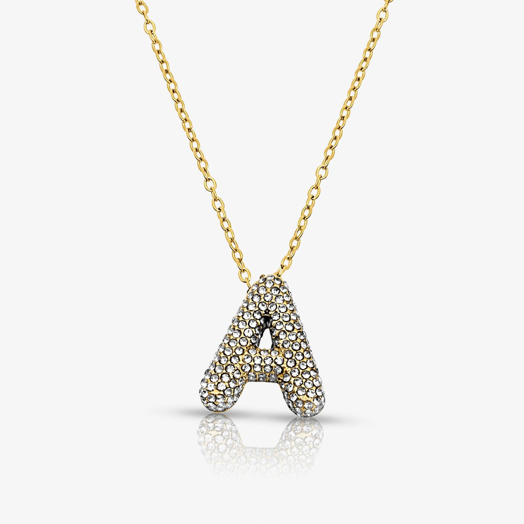 Pave Bubble Letter Necklace
