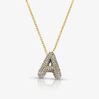 Pave Bubble Letter Necklace