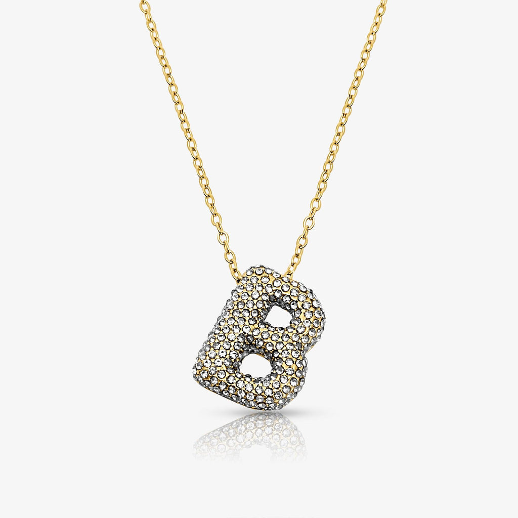 Pave Bubble Letter Necklace