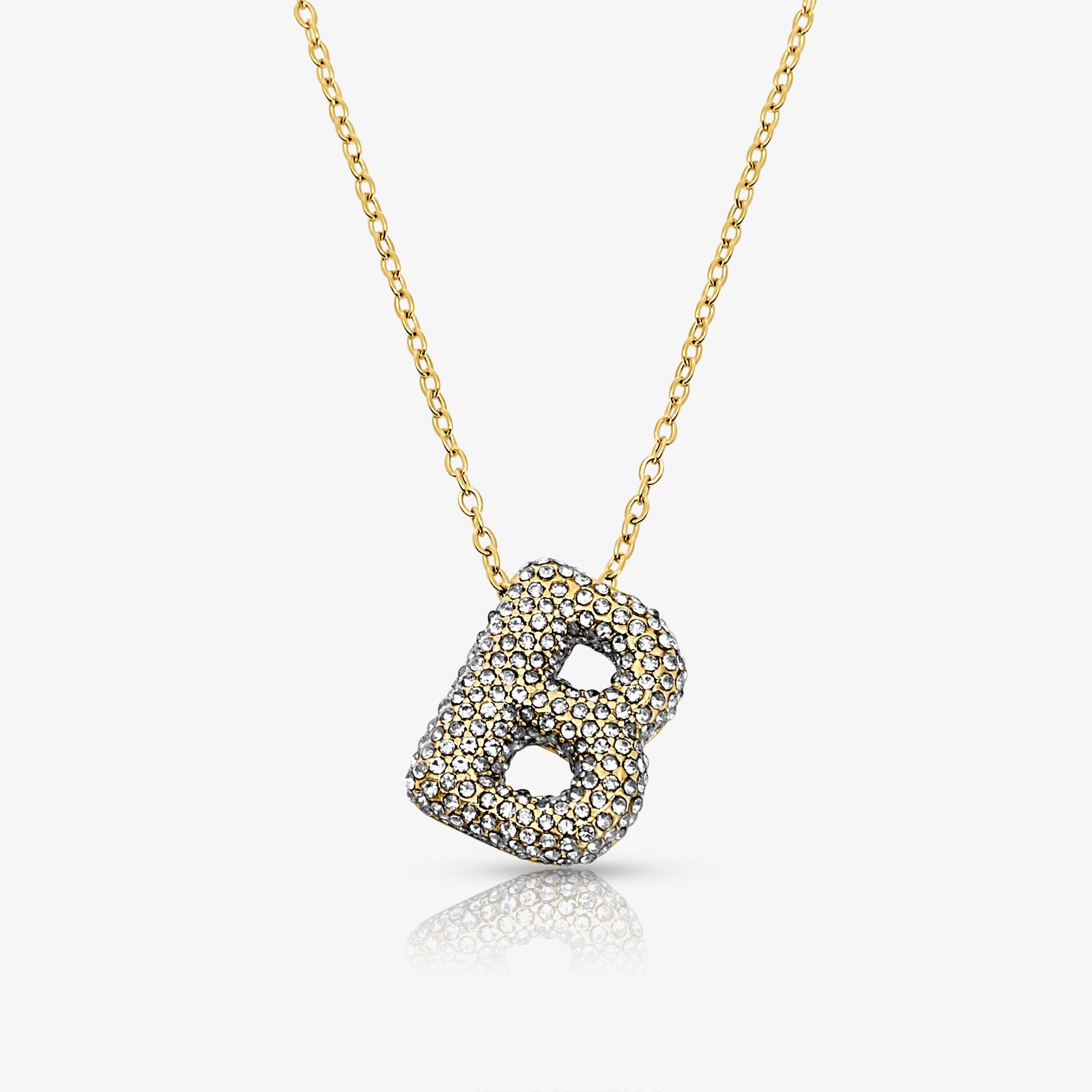 Pave Bubble Letter Necklace