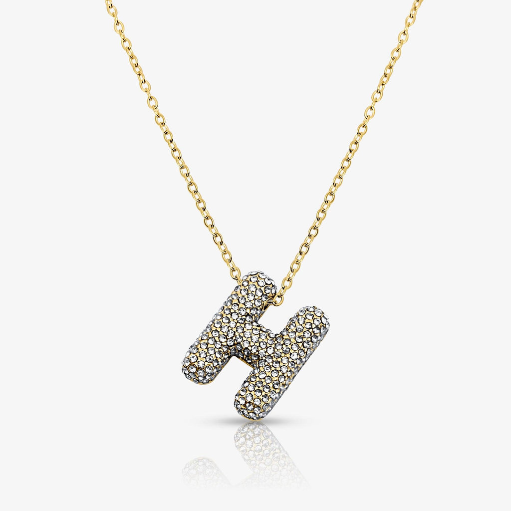 Pave Bubble Letter Necklace