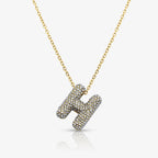 Pave Bubble Letter Necklace