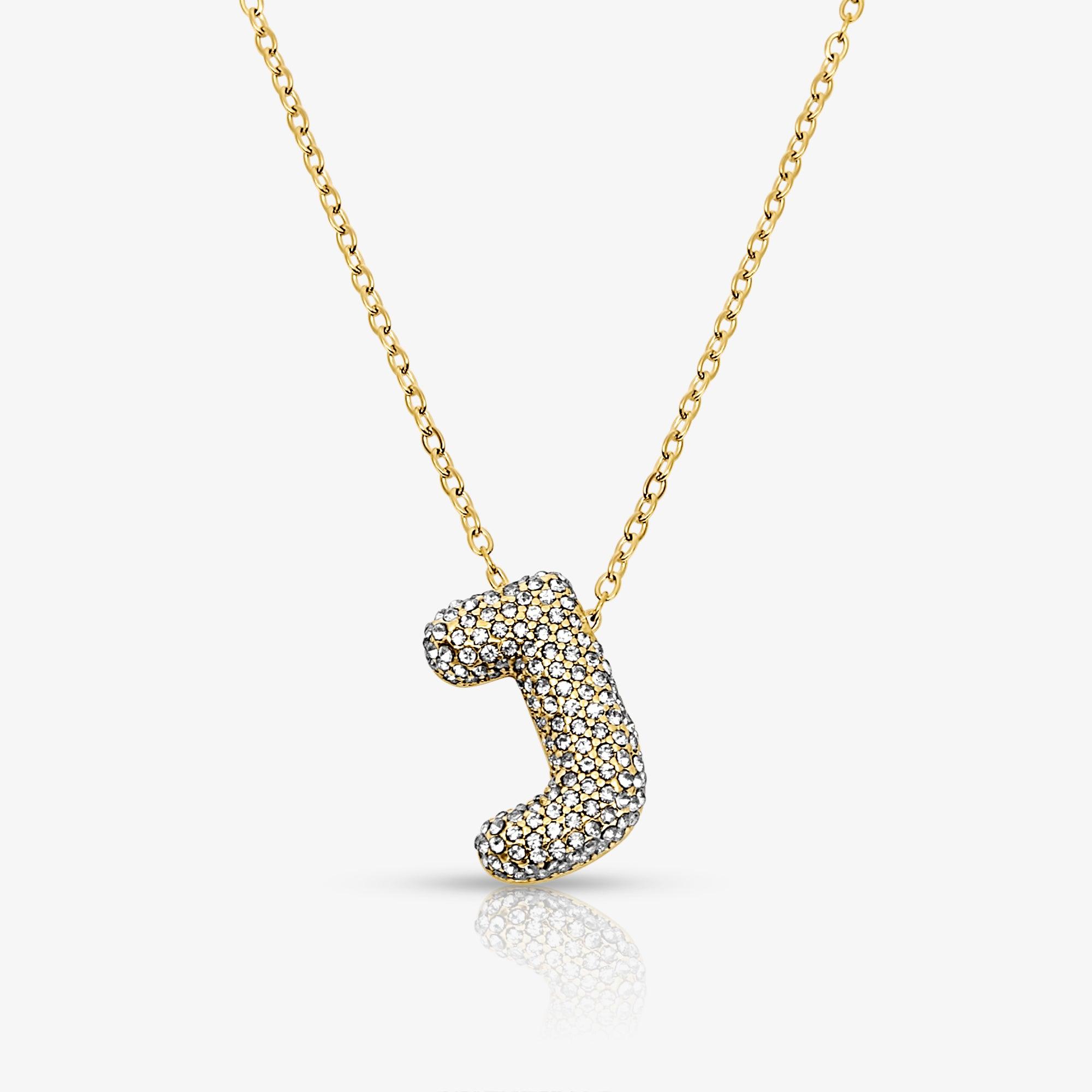 Pave Bubble Letter Necklace