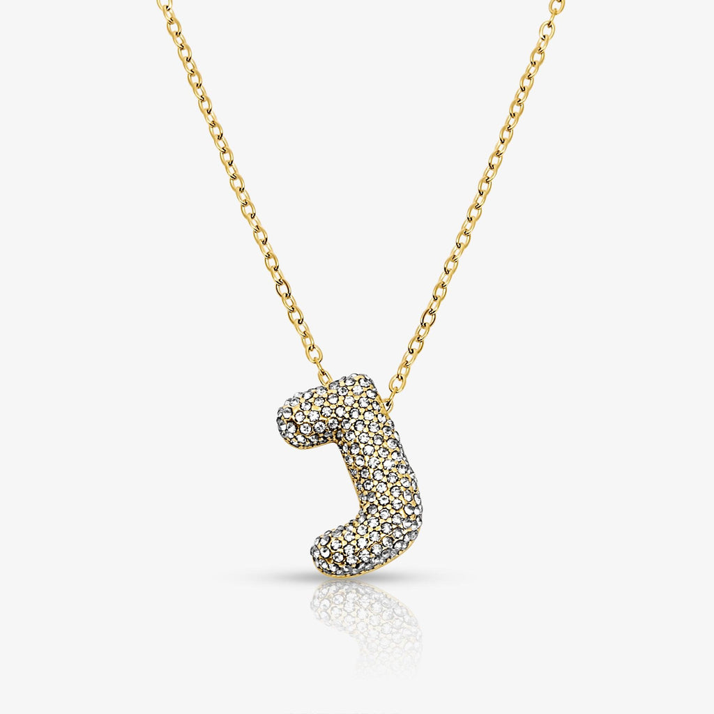 Pave Bubble Letter Necklace