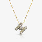 Pave Bubble Letter Necklace