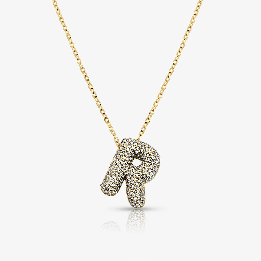 Pave Bubble Letter Necklace
