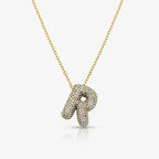 Pave Bubble Letter Necklace