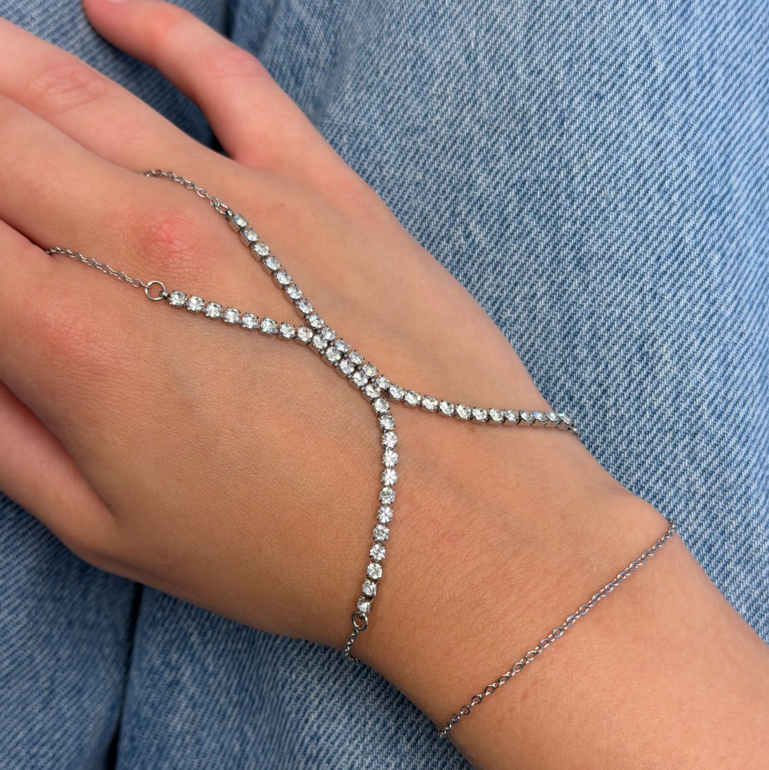 Frosted Tennis Hand Chain