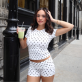 Baby Doll- White/Black Polka Dot