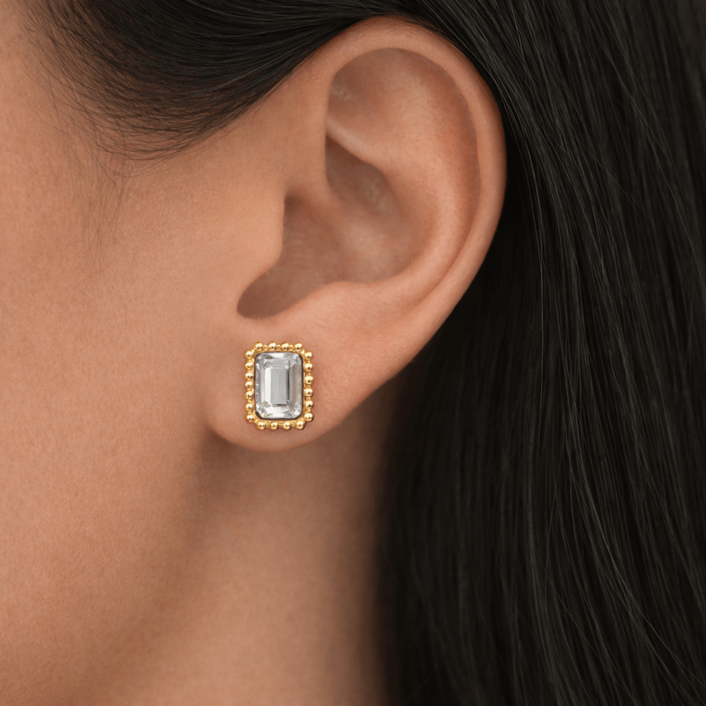 Baby Glow Flat Back Stud Earrings Gold