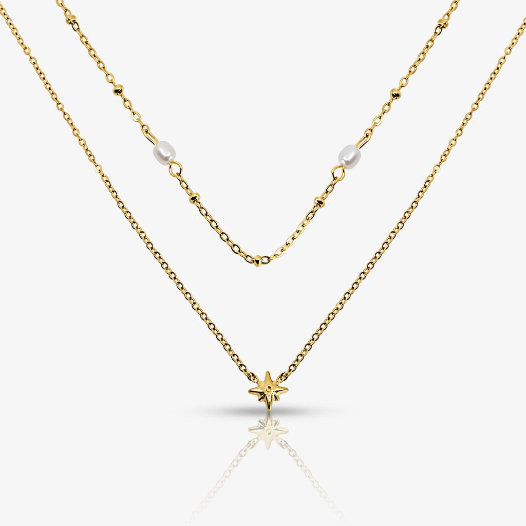 Sunlit Pearl Necklace 2 Pieces Set