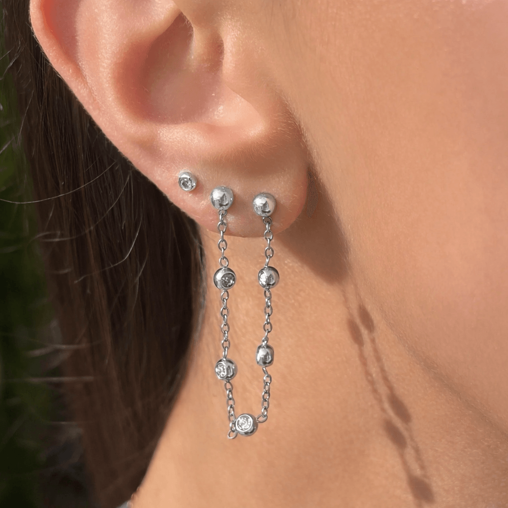 Shimmer Chain Stud Earring