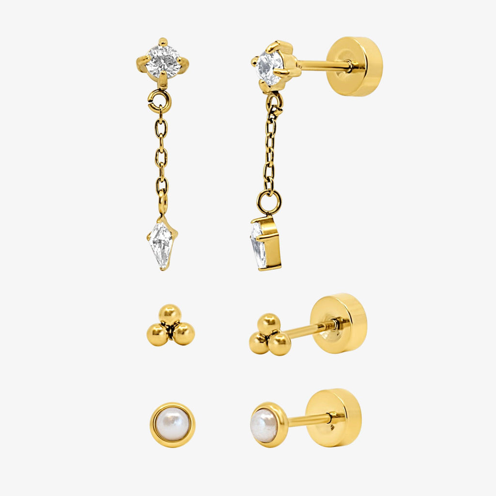 Flat Back Earrings Set Collection