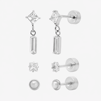 Sweet Shine Flat Back 3 Piece Earring Set