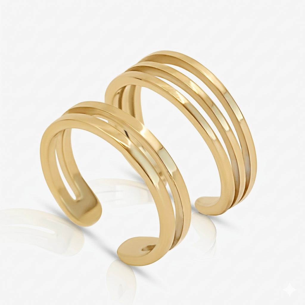 Bold Babe 2-Piece Toe Rings Set
